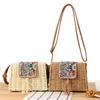Trendy Stylish Artisan-Handwoven Paper Rope Woven Compact Sling Crossbody Mini Bag - Sleek Niche Minimalist Design for Summer Beach Vacation