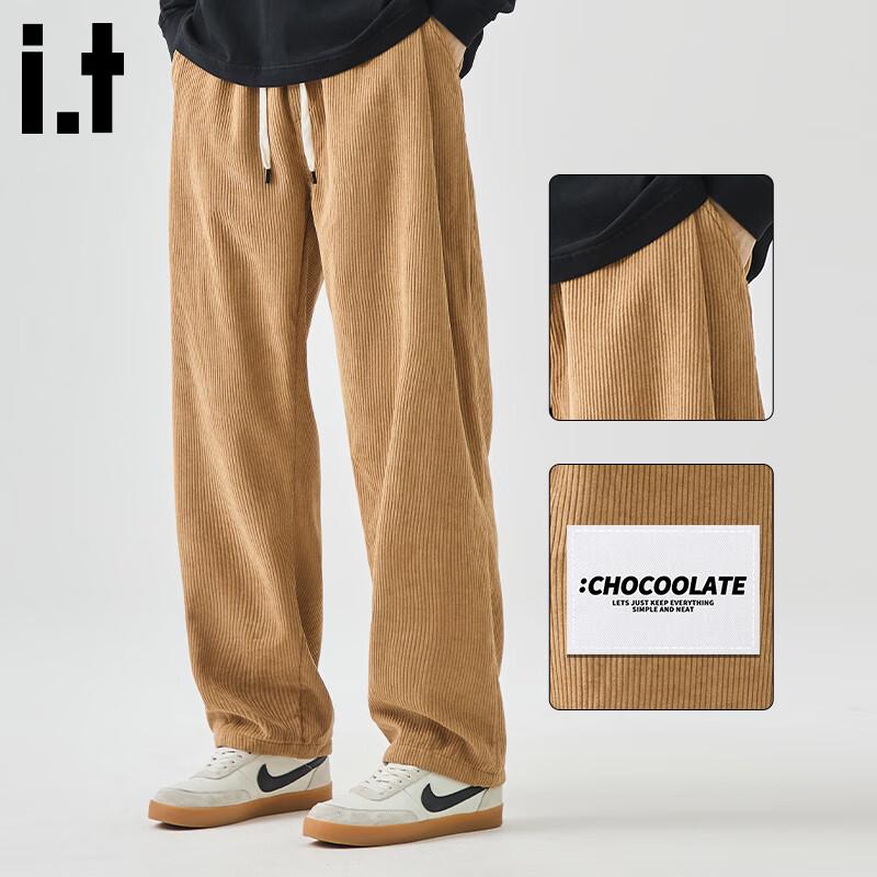 CHOCOOLATE Men's Corduroy Loose Straight Casual Pants