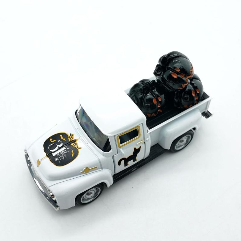 Antique Miniature Haunted Ghostly Truck Ornament Metal Shelf Decors Farmhouses Kitchen Accent For Halloween Enthusiasts