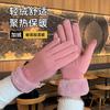 Plush gloves women's winter 2025 new versatile driving warm touch screen windproof cold finger riding gloves