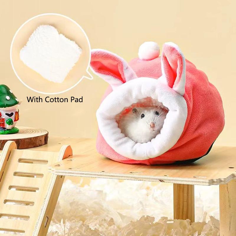 

Winter Warm Hamster Cotton Nest Bird Parrot House Hammock Bed House Toys Cage Hamster Small Animal Hideout Cave Pet Supplies розовый