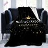 Champagne Moet &; Chandon Coperta da tiro alla moda, morbida e confortevole, soffice coperta in flanella per divano letto o campeggio