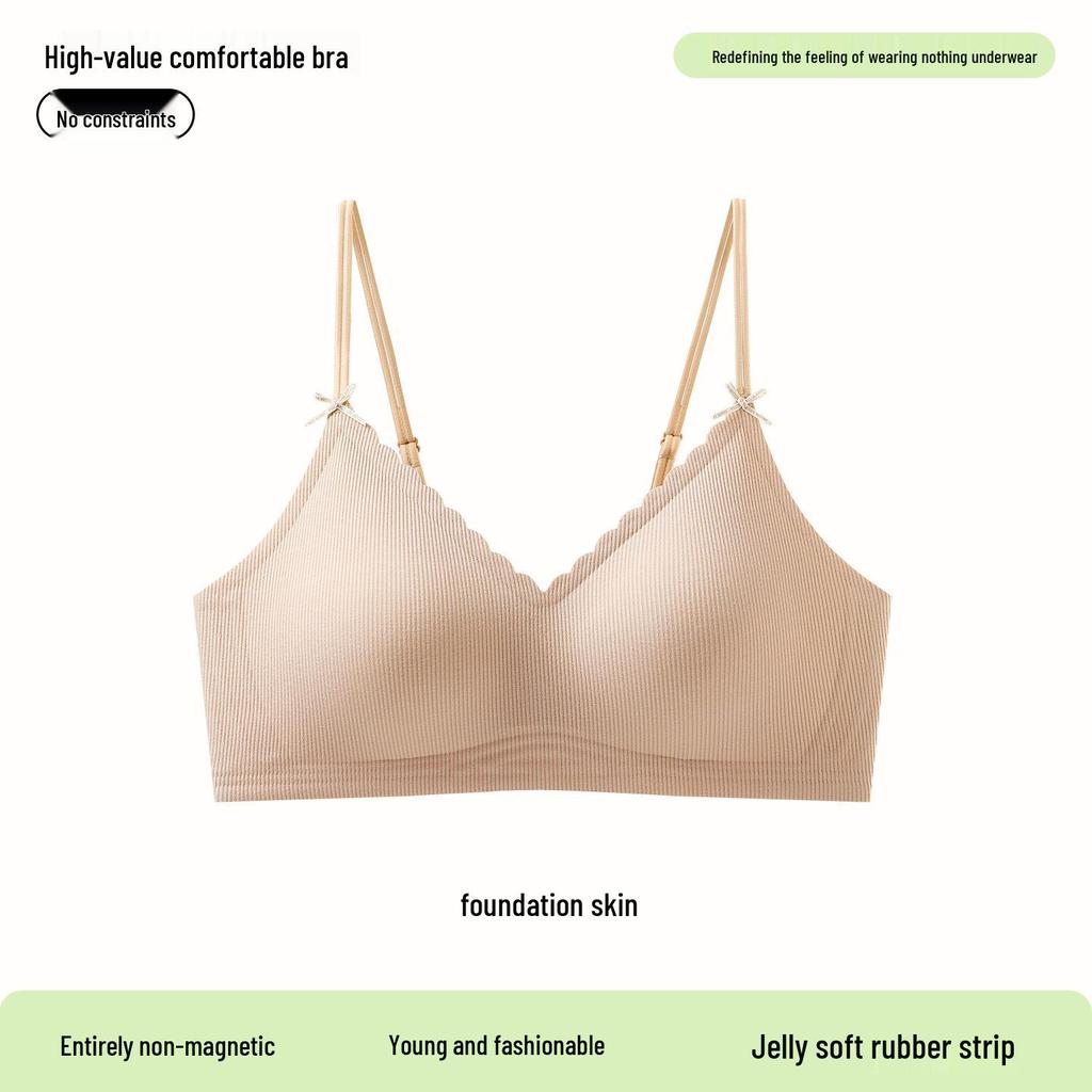 Seamless Push-Up Wireless Bra for Women with Side Support and Fixed Cups
