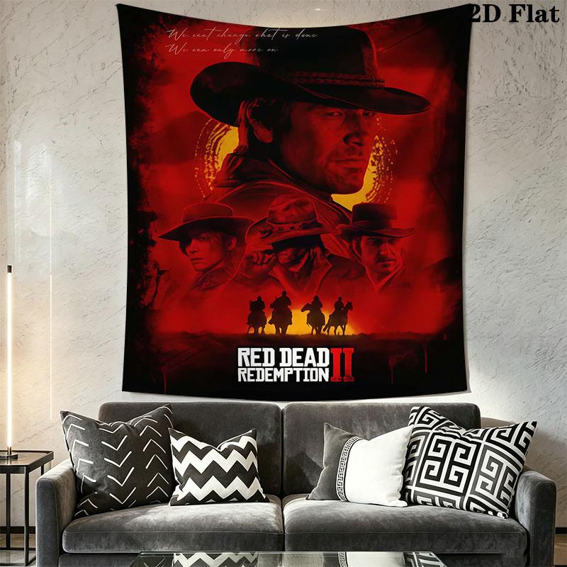 Red Dead Redemption Wall Hanging Printed Fabric Blanket Decorative Tapestries for Bedroom Living Room Home Decor