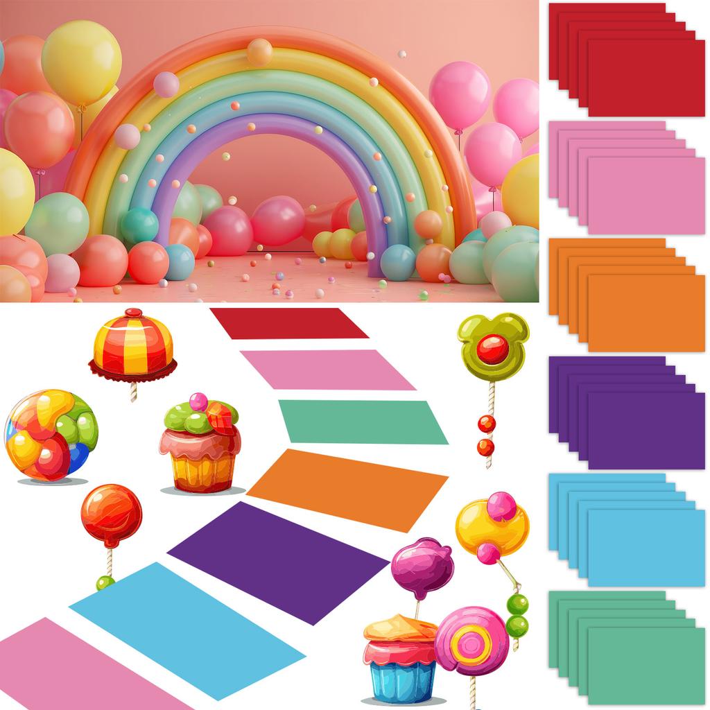 30 Pcs Colorful Pvc Floor Stickers Candy Land Party Decorations Pastel Color Floor Stickers Candyland Runway Rug Hallway Runner