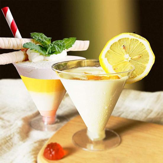 10 ks Jednorázová sada sklenic na Martini Plastová koktejlová sklenice na večírky Svatby Dezerty Průhledné sklenice na koktejly Šampaňské Zmrzlinu