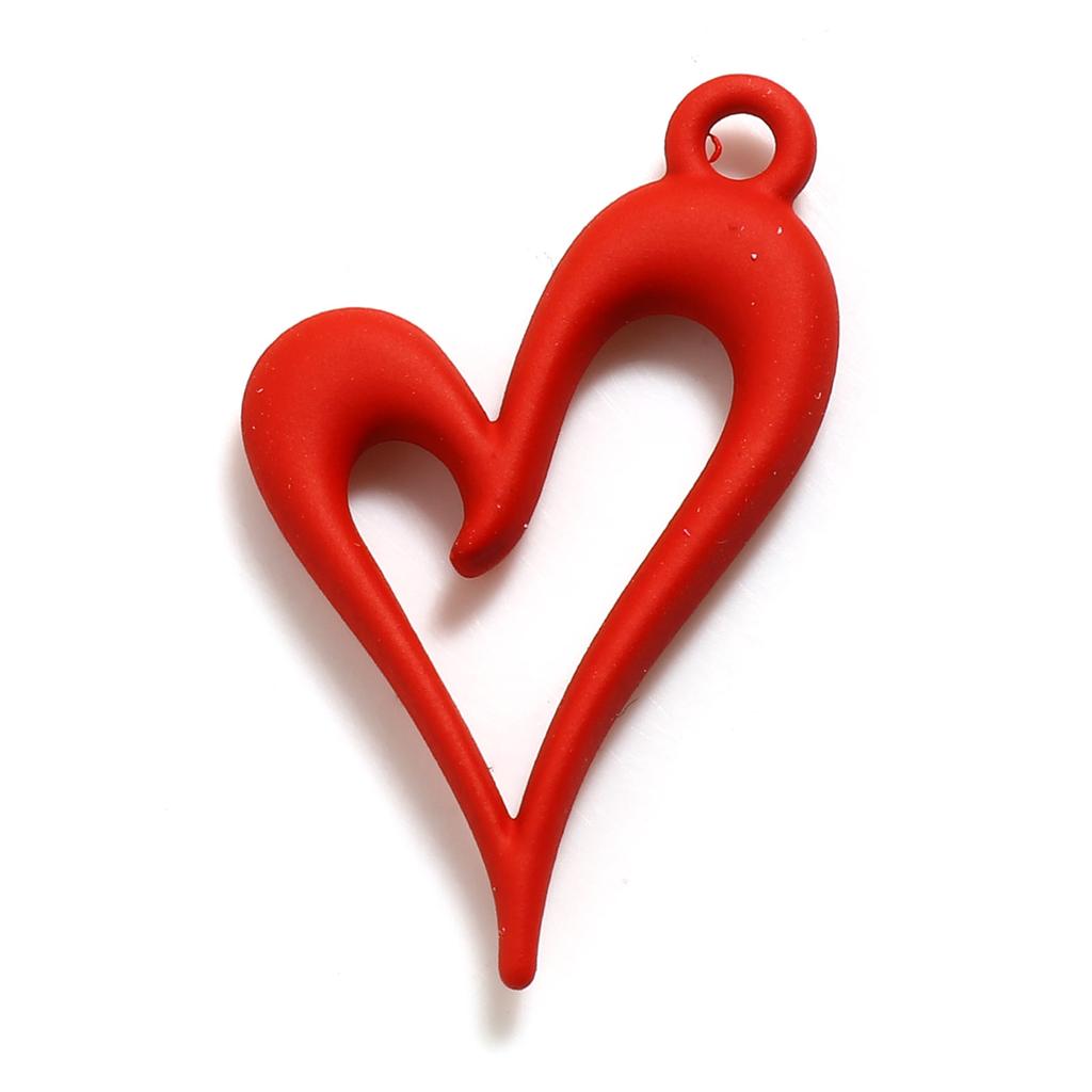 10 Pcs Alloy Heart Charms Multicolor Painted Love Heart Pendants For Diy Necklace Jewelry Making Findings 24mm X 15mm