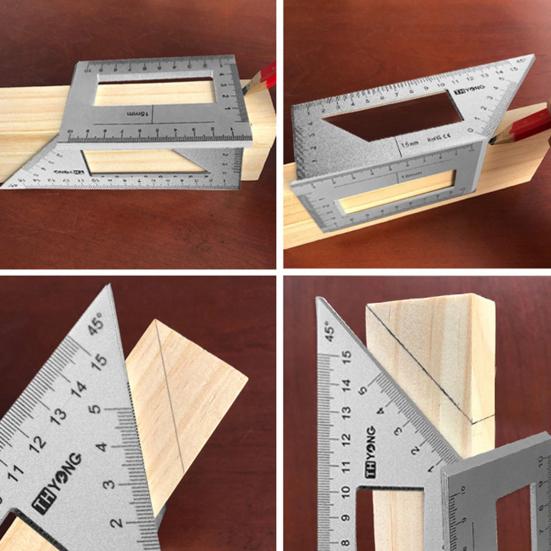 Aluminiumlegering 45/90 Graden Hoekliniaal Verticale T-vormige Meter Hoekmeter Gereedschap