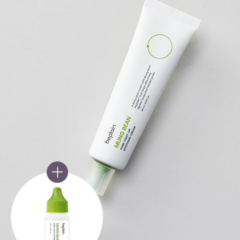 [Beplain] Green bean pore tight-up soothing cream 60ml (+Green bean tight-up serum 15ml free)