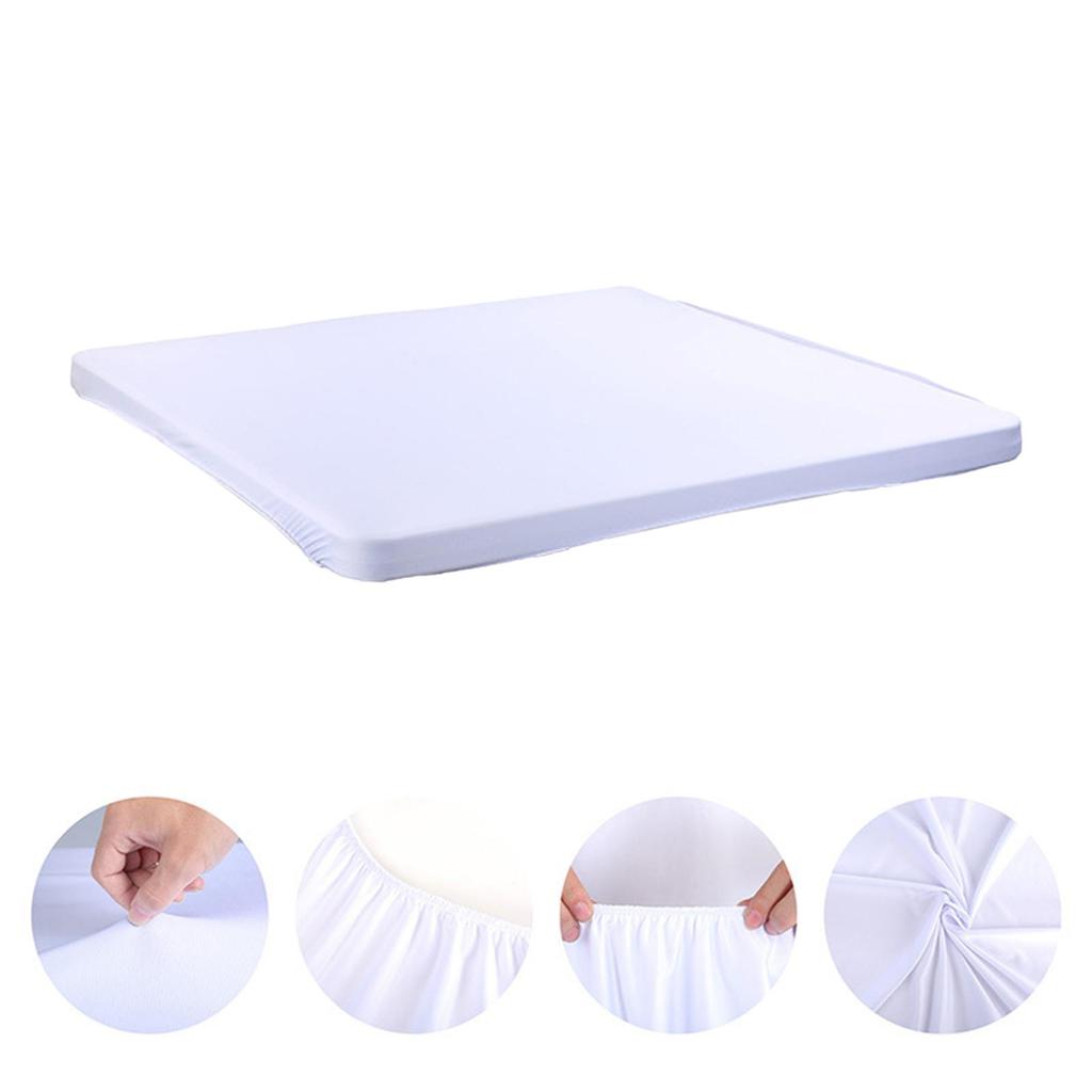 Square Fitted Table Cover Elastic Tablecloth Stretch Table Top Cover Desk Topper Cap, 34x34 Inch