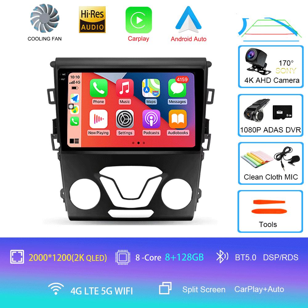 Car Radio Android 14 Carplay Auto 4G WIFI GPS For Ford Mondeo 5 Fusion 2012-2019 Multimedia Player Video Stereo Head Unit 2din