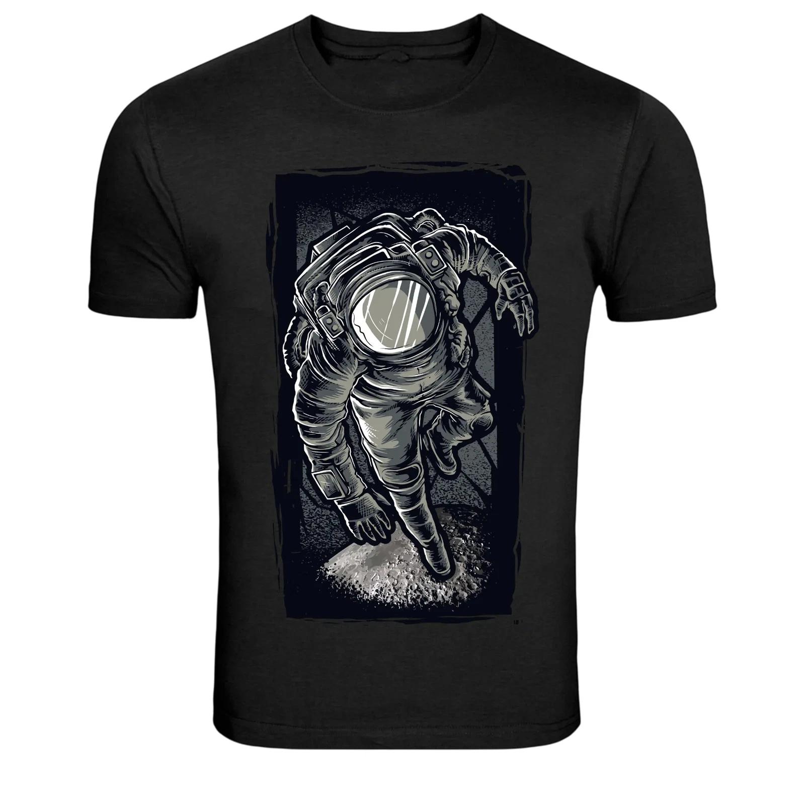Floating Astronaut Space Exploration Illustration Graphic T-Shirt 2XL
