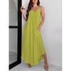 BITCED Fashion Summer Spring Solid Color Print Sleeveless V-Neck Casual Dresses