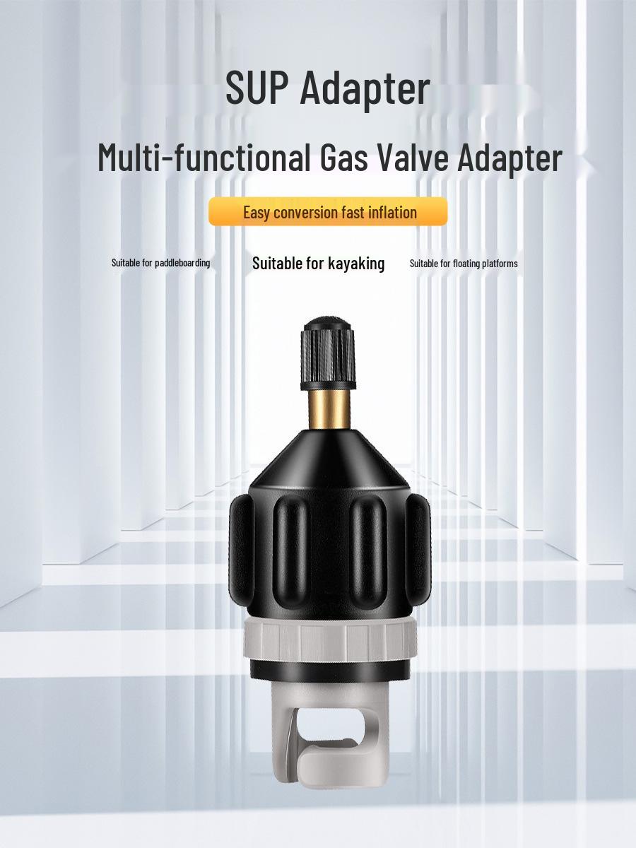 Paddleboard & Kayak Air Valve Adapter - Inflatable Conversion Nozzle Black Adapter