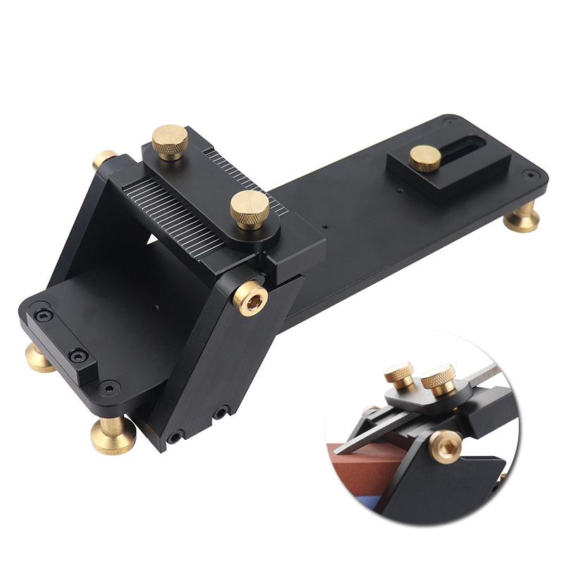 Aluminum Alloy Fixed-Angle Sharpener with Non-Slip Base for Chisels - Achieve Mirror Finish with Ultra-Fine Whetstone.