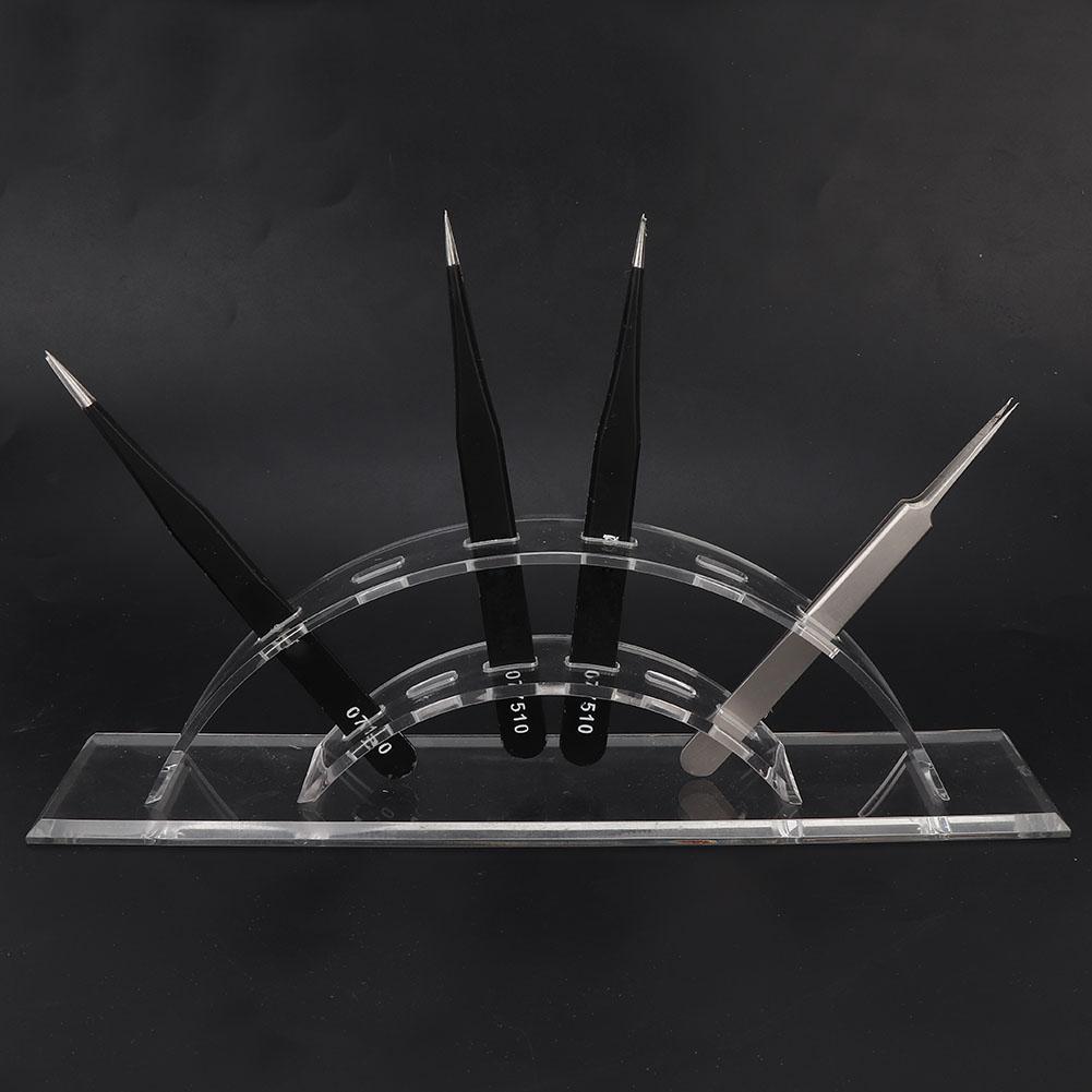 Acrylic Transparent 6 Holes False Eyelashes Grafting Tweezers Rack Display Stand Storage Rack