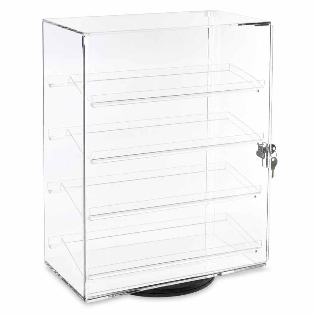 Countertop Display Cabinet with Lock 360-Degree for Retail Counters