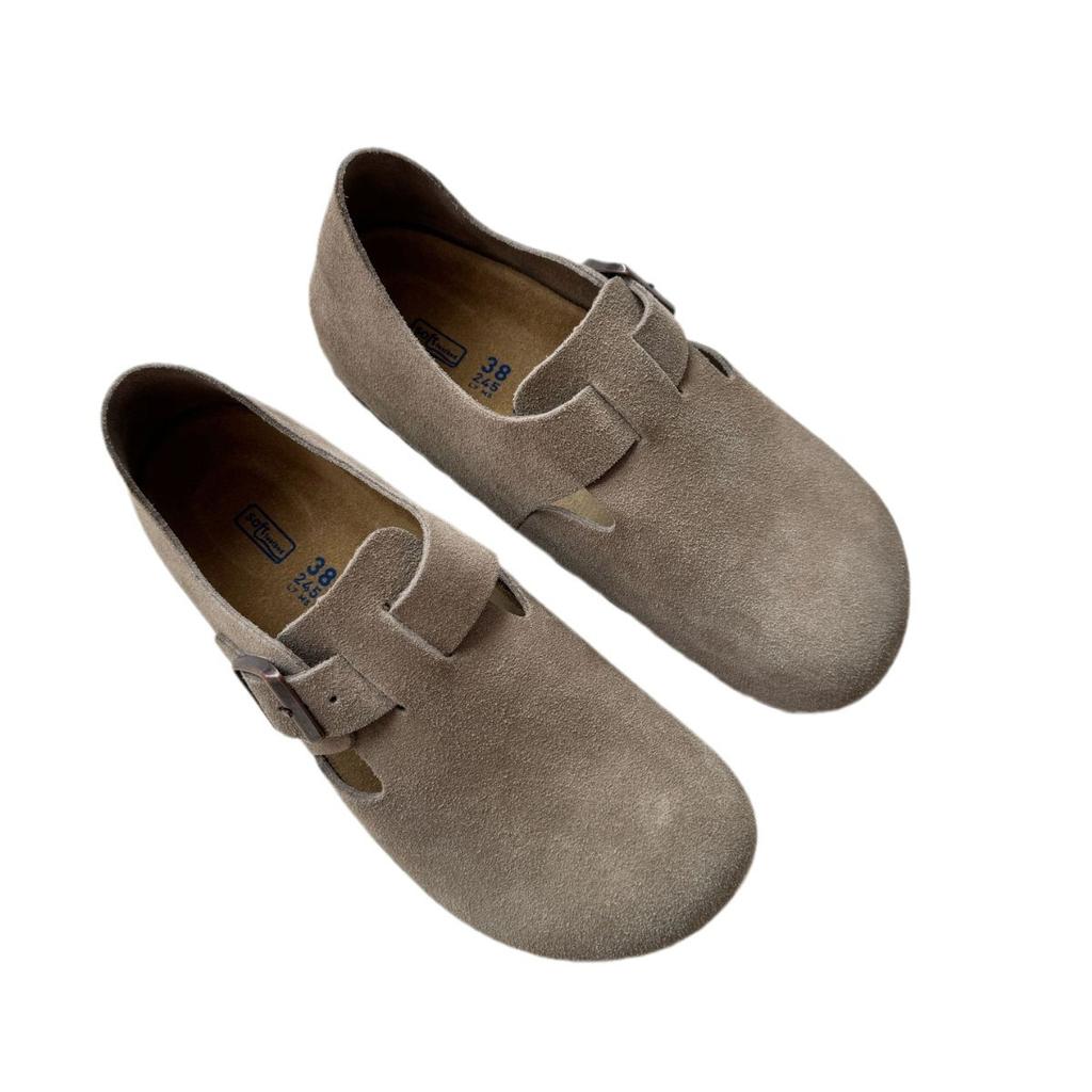 Sangpo Birken shoes women's 2025 spring and autumn cork one-pedal lazy shoes bag head leather thick sole all-inclusive Birken single shoes