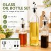 500ml Clear Glass Olive Oil Bottle Leakproof Glass Square Seasoning Bottle For Kitchen Seasoning Storing Cooking Wine Soy Sauce