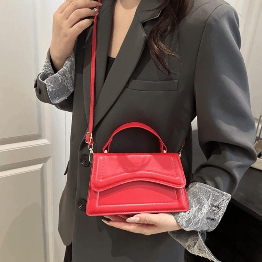 Gift Solid Color PU Leather Handbag Casual Elegant Women's Shoulder Bag Small Size Trendy Crossbody Messenger Tote Women