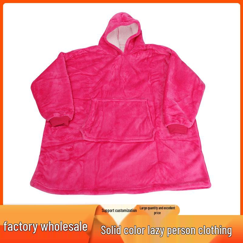 Unisex Hooded Fleece Blanket Pullover for Outdoor Warmth and Cold Protection