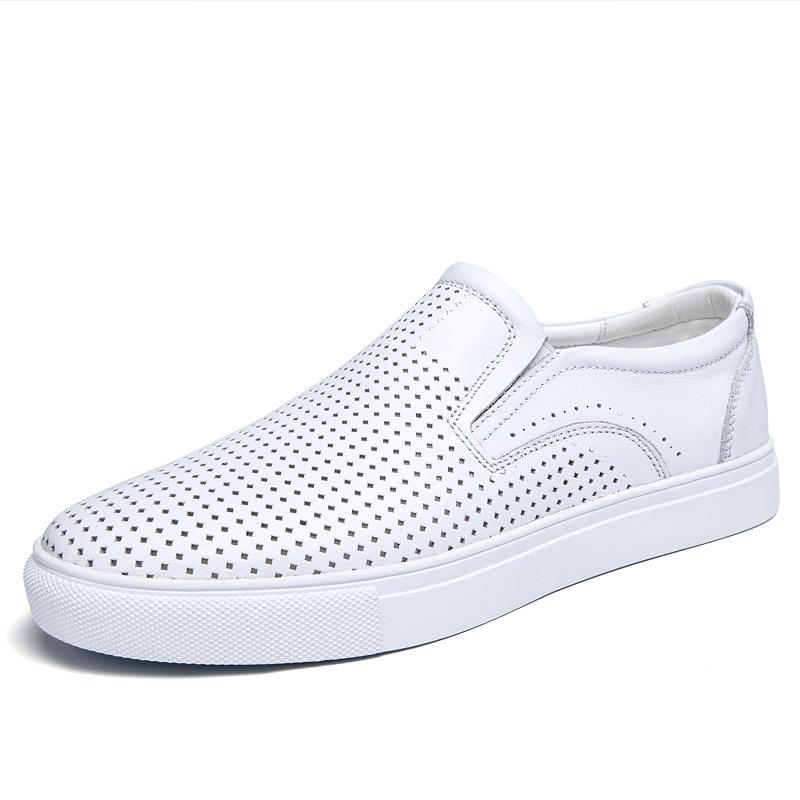 Men s Korean Style Breathable Leather Loafers - Trendy Casual Slip-On Shoes