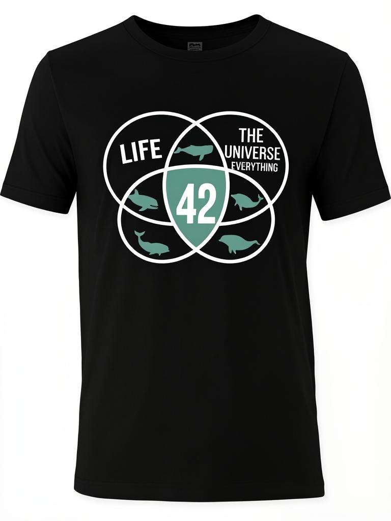 42 The Universe Life Circle The Answer to Everything 1154 Funny Men's ShortSleeve Graphic TShirt Ser