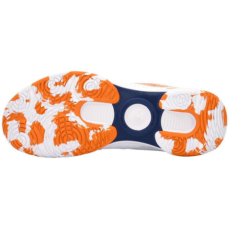 New LiNing Slip Resistant, Abrasion Resistant, Breathable, Lightweight Low Top Badminton Shoes Unisex White Ice Orange AYTS061-1