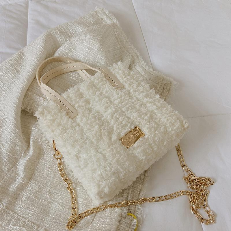 

Bag New Versatile DIY Handwoven Bag Material Bag Fashion Wool Grid One Shoulder Crossbody Women s Bag белый