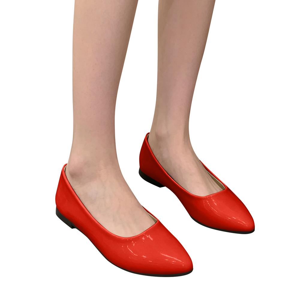 Women's Casual Pointed Toe Flat Shoes Slip On Comfortable Lightweight Soft Insole Flexible Outsole Durable Construction