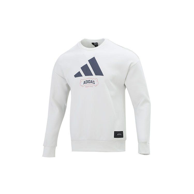 Adidas Sweatshirts Men's White Crew Neck Moderate Regular HE7465