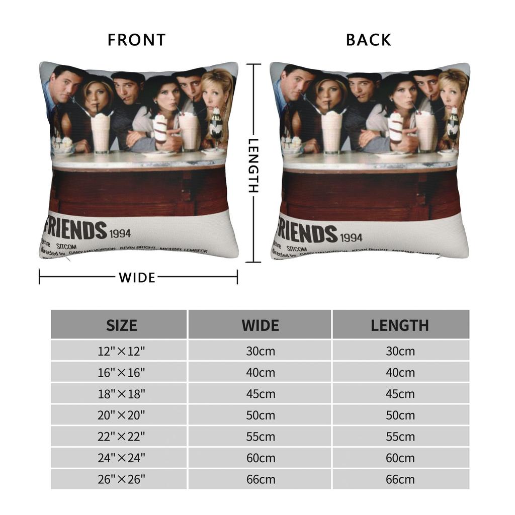Friends Poster Pillowcase Printing Polyester Cushion Cover Decorations Tv Show Pillow Case Cover Home Zipper 45X45Cm