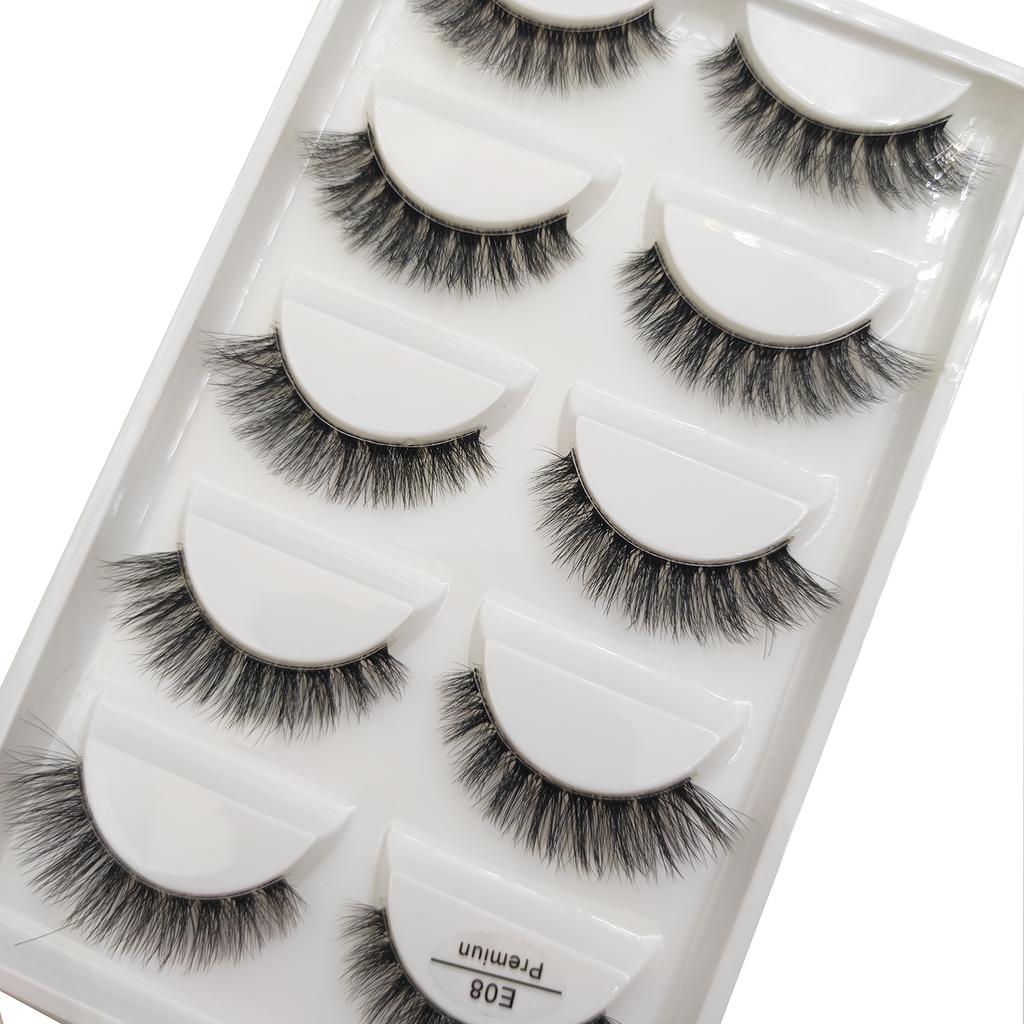 5 Pairs Transparent 3D Mink Eyelashes Natural Clear False Eye Lashes Soft Invisible Eyelash Wispy Makeup Faux Cils H13 X08
