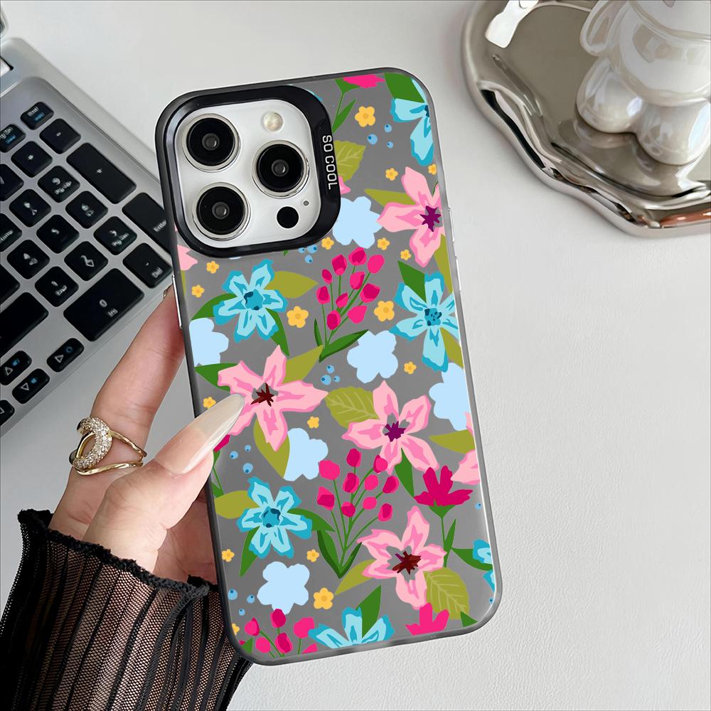Garden Flowers Pattern Phone Phone Case For iPhone 17 16 15 14 13 12 11 Pro Max 16e 17e Plus Bumper Shockproof Hard Coque Cover