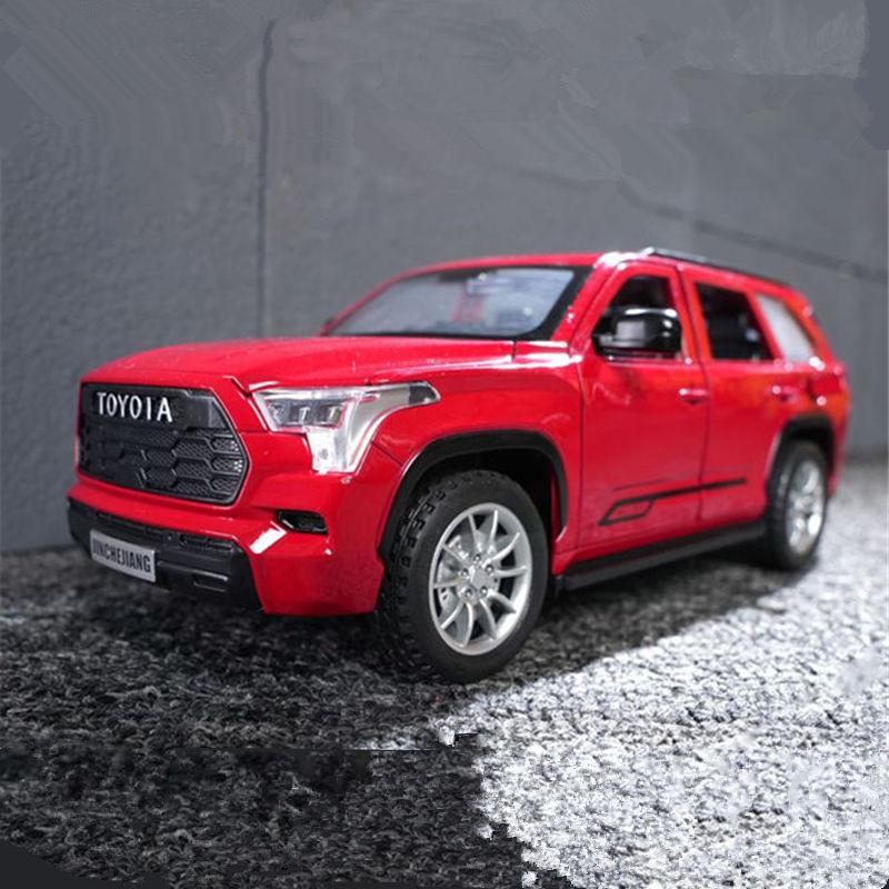 1/24 Toyota Sequoia SUV Simulation Alloy Car Model Diecast Metal Off-Road Vehicles Car Model Sound and Light Boys Toy for Children Gift