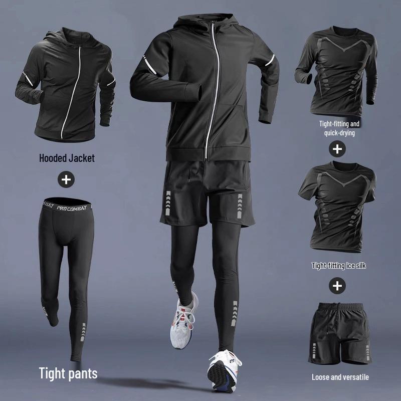 Herren Schnelltrocknendes Langarm-Sportshirt für Laufen, Fitnessstudio und Basketballtraining