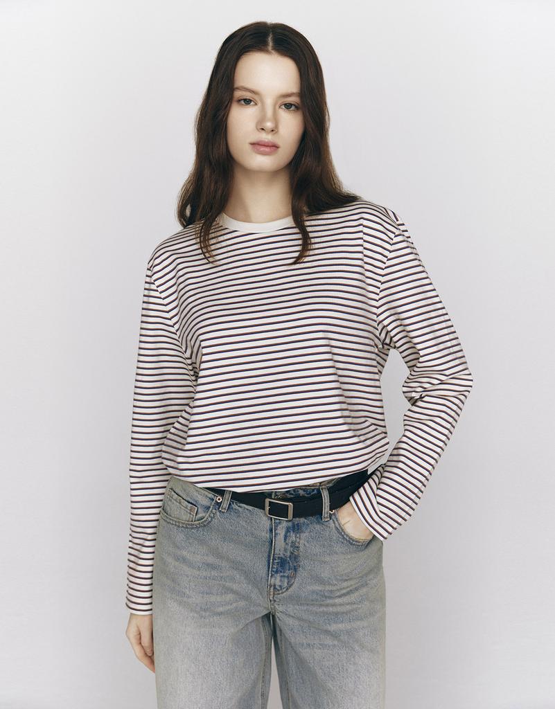 Giordano Multi Stripe Long Sleeve Tee 325509 [3Color]