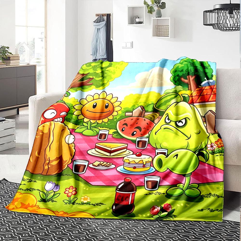 Plants Vs. Zombies Blanket Warmthful Decor Suitable for Livingroom Chair Picnics for All Occasions Modern Unique Gift for Family and Friends Camping