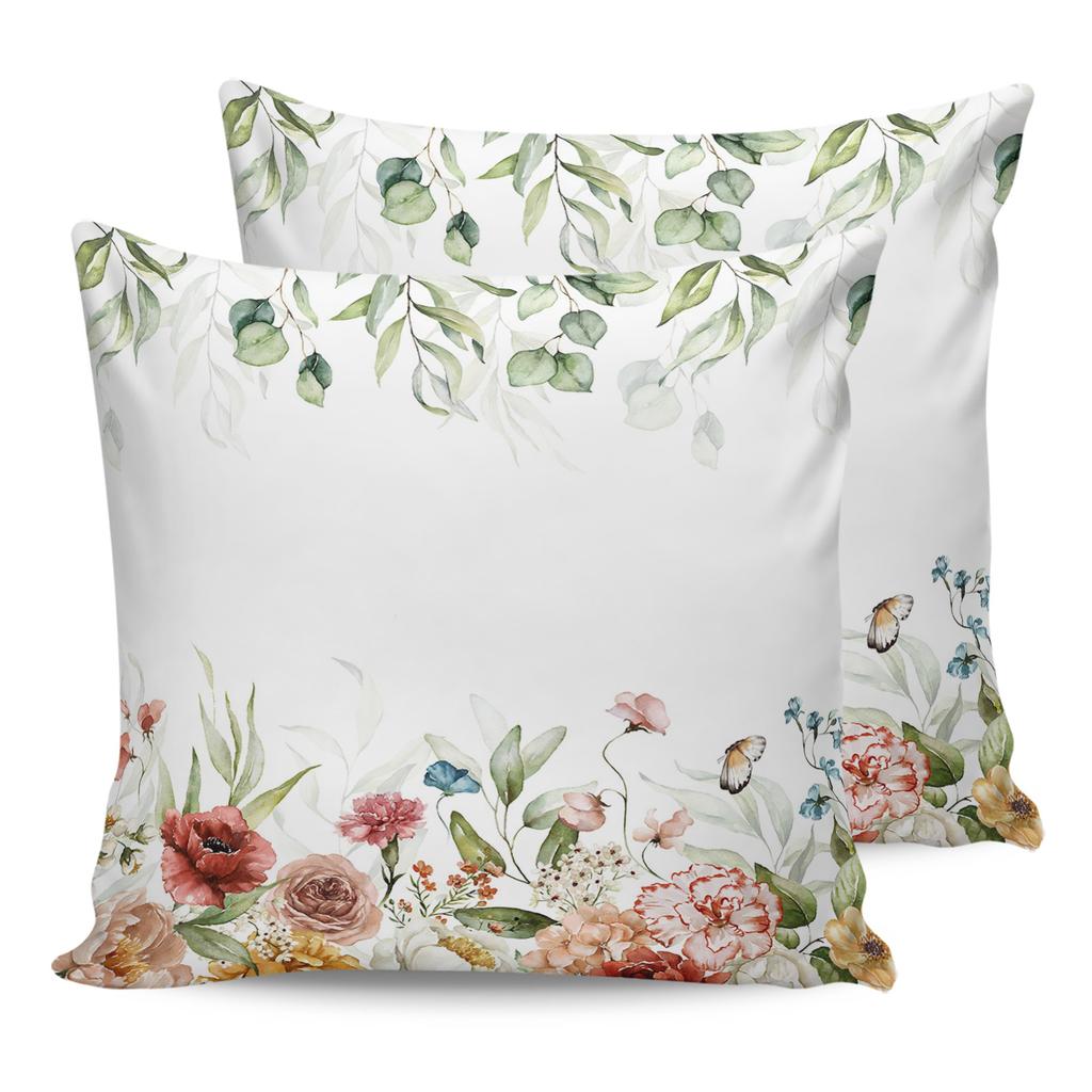 Cushion Cover Pink Flower Rose Vintage Throw Pillow Cover Sofa Car Home Decoration Pillow Cover