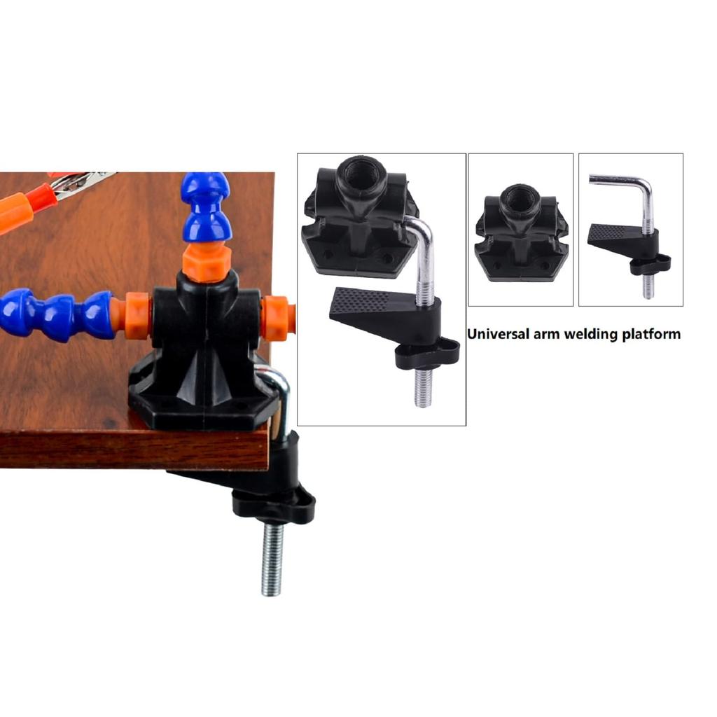 Soldering Helping Hand Clamp Soldering Third Hand Tool with 6 Flexible Arms Desktop Clip Holder Tool for DIY Assembly Craft Hobby Station,