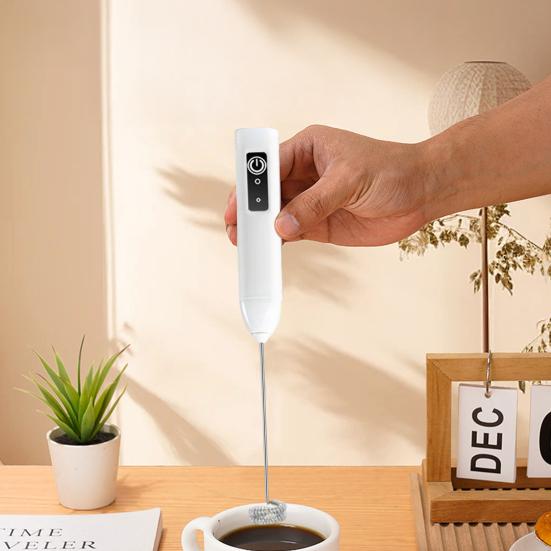 Handheld Milk Frother Wand for Coffee Electric Egg Beater Triple Speed Adjustment Rechargeable Drink Mixer for Home