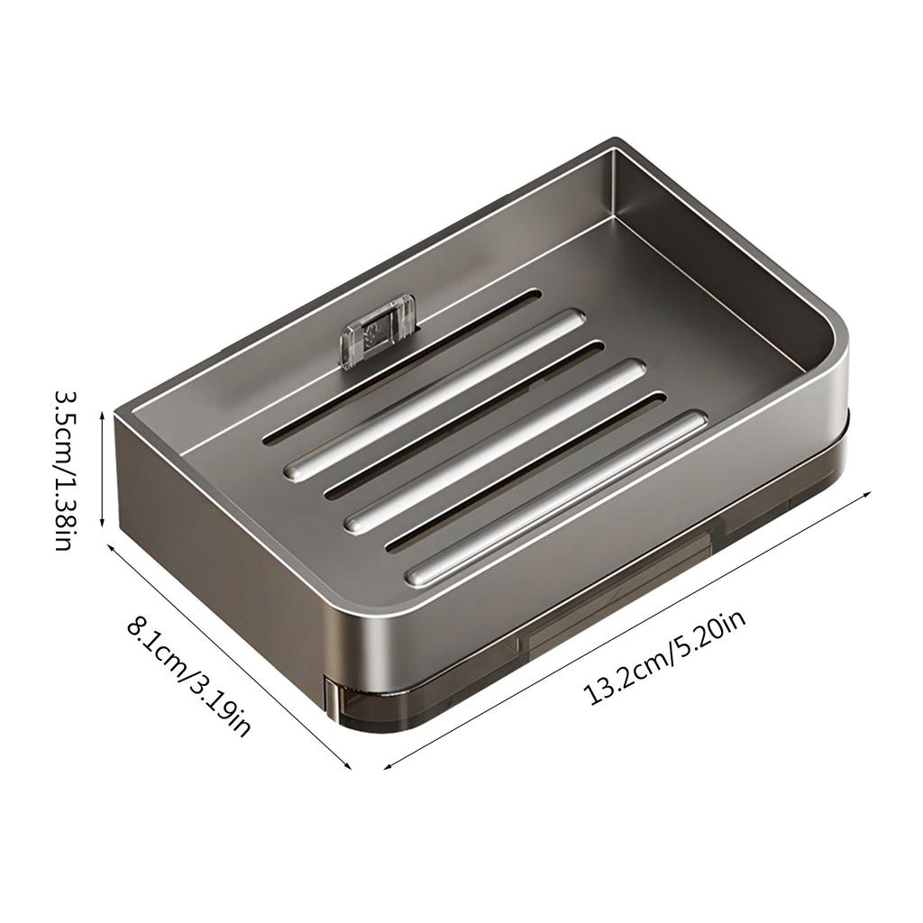 Soap Holder Soap Dish with Removable Drip Tray Bathroom Soap Organizers Aluminum Alloy