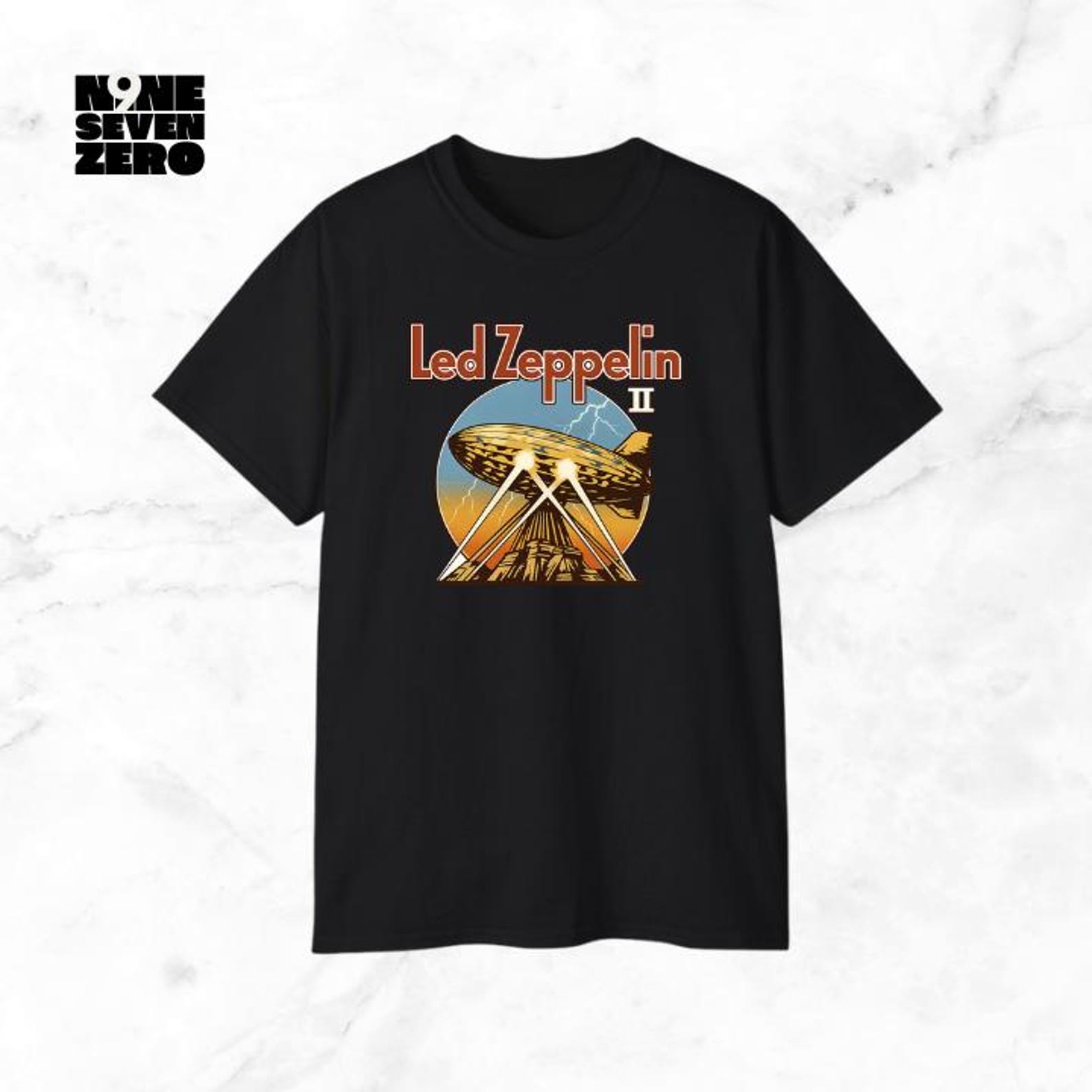 Led Zeppelin LZII Shirt: Unisex Black Cotton Concert Tee 3XL
