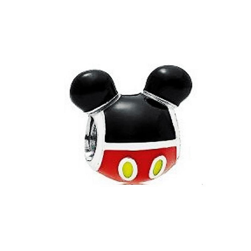 Disney Mickey Minnie Friends Dangle Charm Beads European Silver Bracelet Necklace DIY Jewelry Gift for Kids