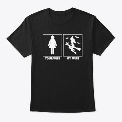 Dein Frau Und Meine Hexe Halloween T-Shirt Hergestellt in den USA Größe S bis 5XL