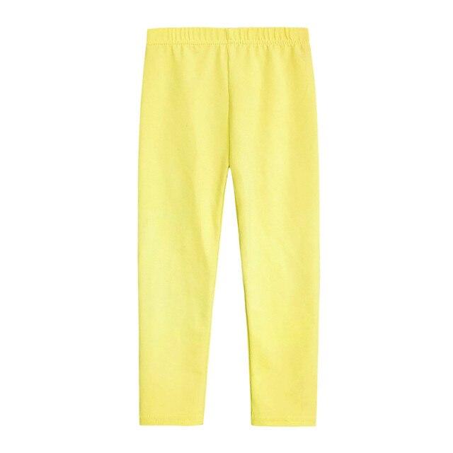 Леггинсы ярких цветов для девочек, весенне-осенние мягкие эластичные тонкие длинные брюки