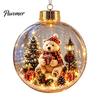 Weihnachtsbaumschmuck Story Ornament, 8 cm Kugel-Hängedekoration mit Mini-Feiertagsszene, Bruchfeste Kugeln im Inneren, Klarer Kunststoff-Weihnachtsanhänger