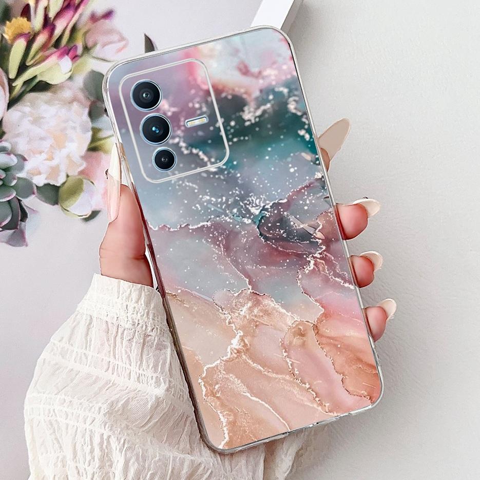 For Vivo V23 Pro Case V2132 Cute Love Heart Painted Cover Soft Slim Phone Case For Vivo V23e V 23 Pro VivoV23 5G Back Cover Bags