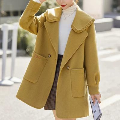 Woolen Jacket Top Winter New Pink Xiaoxiangfeng Casual Loose Warm Long-sleeved Coat