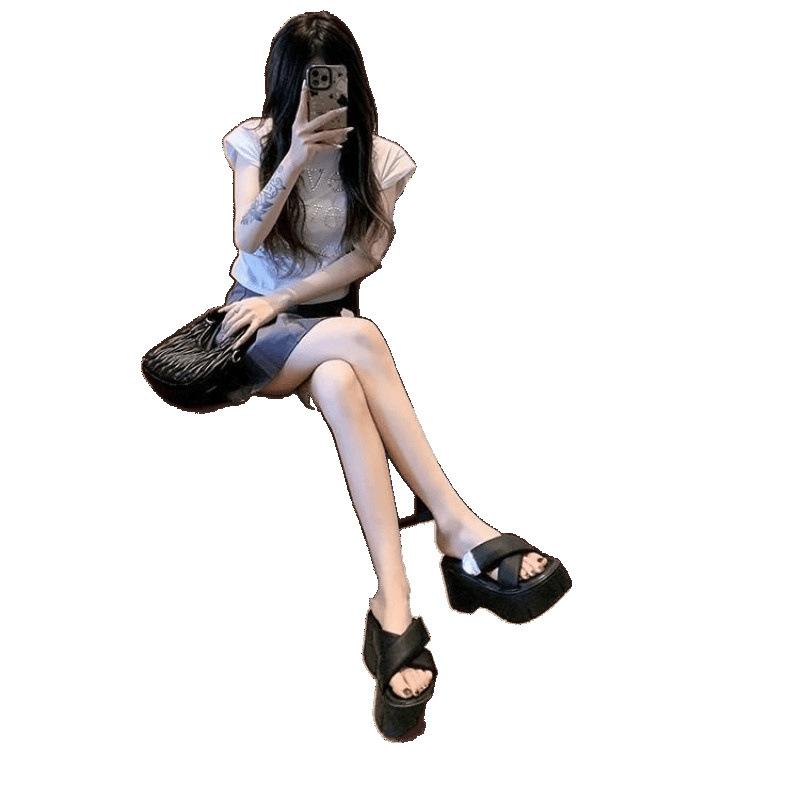 Foreign Trade Sandals Women's Summer Fashion 2025 New Beach Shoes High-heeled Platform Muffin Sandals Women